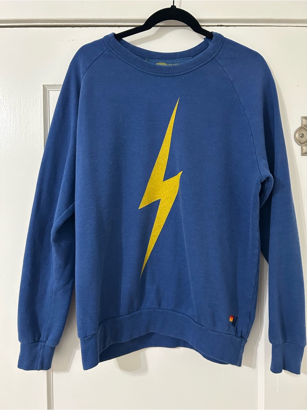Aviator Nation Blue Lightning Bolt Crewneck Sweater